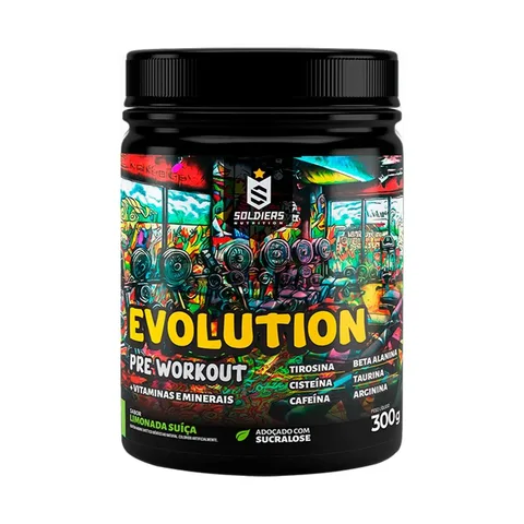 Pré-Treino Evolution Workout 300g Termogênico Sabor Limonada Suiça Soldiers Nutrition Energia Foco Treino
