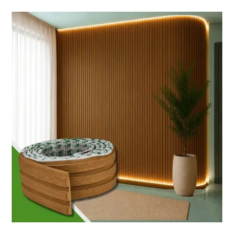 Painel Madeira Ripado Laminado Linha Madeto 2,5m Cor Cinamomo Meu Rodapé