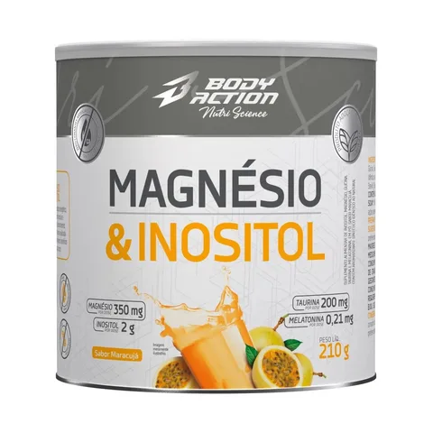 Magnésio E Inositol 210g Bodyaction Sabor Maracujá