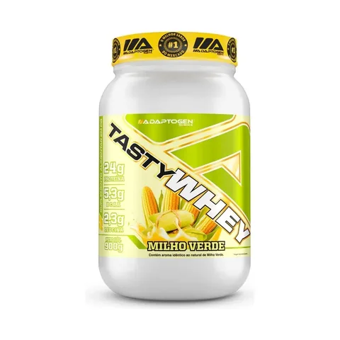 Suplemento Tasty Whey Gourmet 3w Whey Proteínas Adaptogen Science Pote 900g Sabor Milho Verde