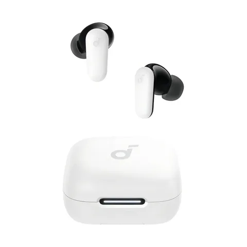 Fone de Ouvido Bluetooth 5.4 soundcore P30i da Anker, Cancelamento de Ruído Adaptativo, Graves Poderosos, 45H de Reprodução, Estojo 2-em-1 com Suporte para Celular, IP54, Fone sem fio TWS, Branco