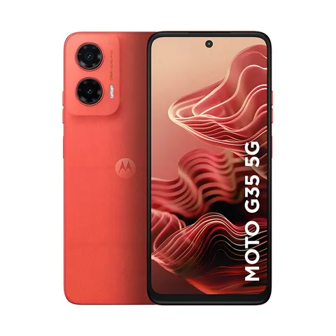 Smartphone Motorola Moto G35 5g - 256gb 4gb Ram+8gb Ram Boost e Camera 50mp Com Ai Nfc Tela 6.7 Com Superbrilho - Coral - Vegan Leather