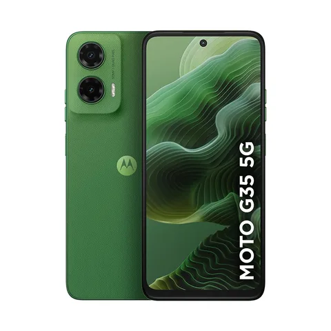 Smartphone Motorola Moto g35 5G - 128GB 4GB RAM+8GB Ram Boost e Camera 50MP com AI NFC Tela 6.7" com Superbrilho - Verde - Vegan Leather