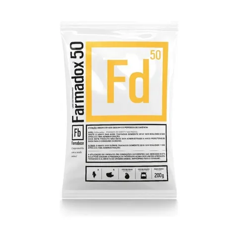Farmabase Farmadox 50 200g suplemento aves e suinos doxiciclina pó