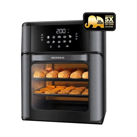 Fritadeira Elétrica AFON-12L-BG Forno Oven 12 Litros Preto Mondial