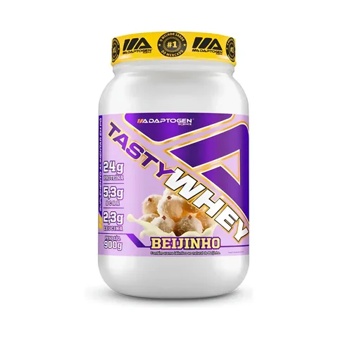 Suplemento Tasty Whey 3w Gourmet Whey Protein Adaptogen Science Pote 900g Sabor Beijinho
