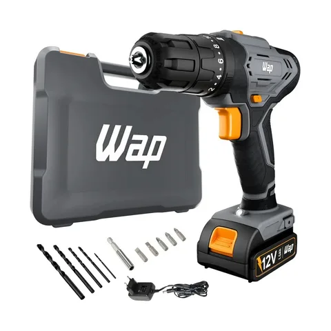 Parafusadeira e Furadeira de Impacto Wap Wf 12k4.2 com Indicador de Nível de Bateria e Maleta