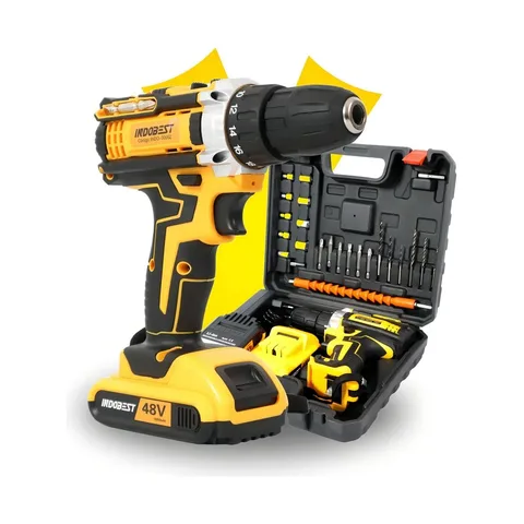 Parafusadeira Furadeira Sem Fio 2 Baterias 340w 1550 Rpm Cor Amarelo