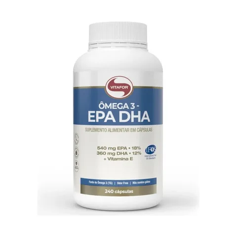 Ômega 3 Epa Dha Com Vitamina E Vitafor 240 Cápsulas Sabor Neutro