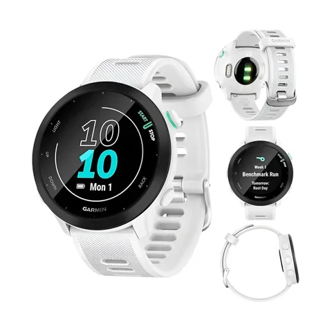 Relógio Garmin Forerunner 55 Monitor Cardíaco e Gps Mesh Branco