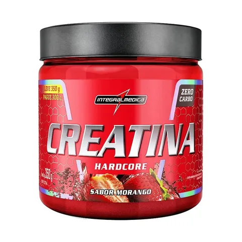 Creatina Hardcore Com Sabor 350g - Integralmedica Sabor Morango