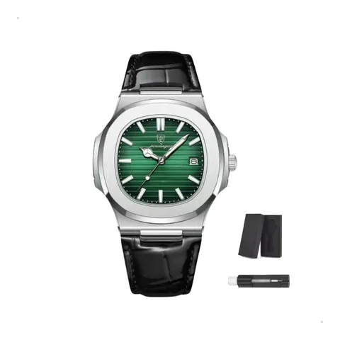 Relógio Masculino Poedagar Quartzo com Pulseira de Aço Inoxidável Prateada