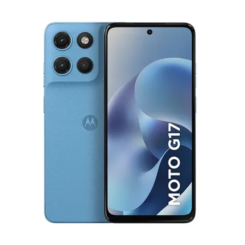 Smartphone Motorola Moto G17 4g - 256gb 12gb (4gb Ram + 8gb Ram Boost), Camera 50mp Sony Lytia 600, Tela Fhd+ 60hz, Bateria 5200 Mah - Azul