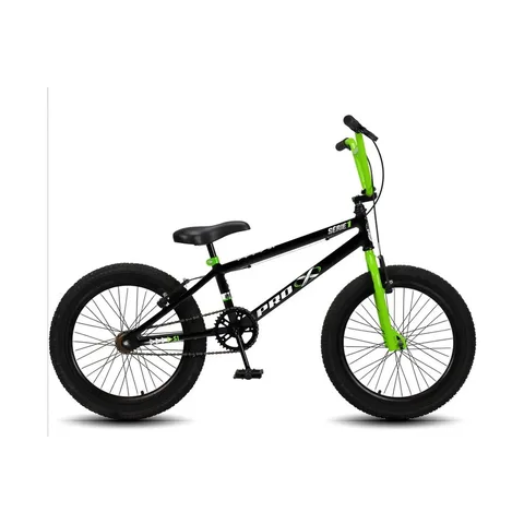 Bicicleta Bmx Aro 20 Pro-x Série 1 Aro Aero Freio V-brake Cor Preto/verde Tamanho Do Quadro 20