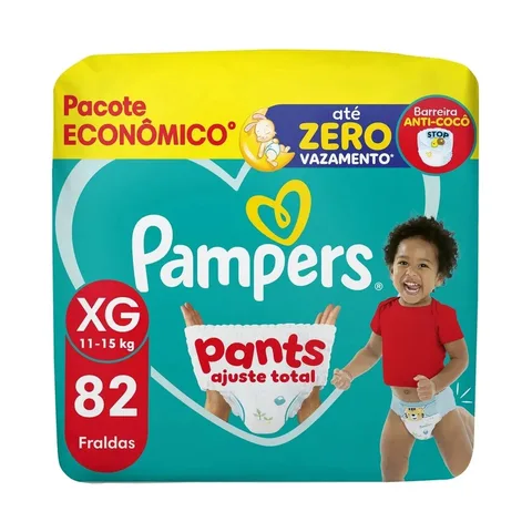 Fralda Pampers Pants Ajuste Total Tamanho XG, 82 Un