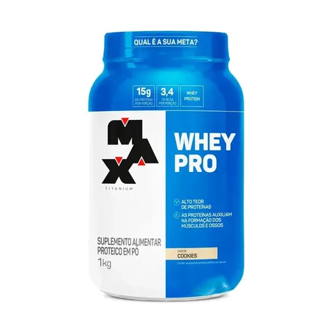 Suplemento Em Pó Whey Pro Max Titanium 1kg Sabor Cookies Cookies