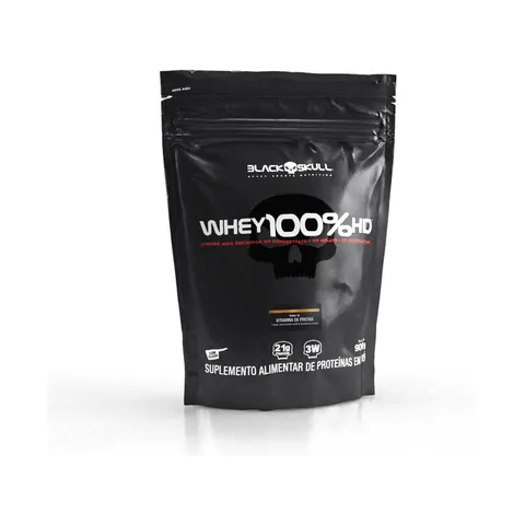 Whey 100% Hd Refil Black Skull - 900g (wpc, Wpi E Wph) Cavei Sabor Vitamina de frutas