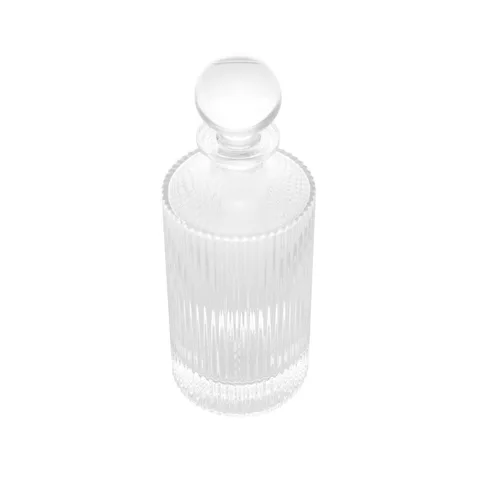 Garrafa para Whisky Wolff Lines 800ml Cristal Ecológico Incolor Servir Bebidas Bar Casa Decoração Mesa Posta Premium