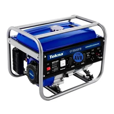 Gerador de Energia à Gasolina 6.5HP 3.1KVA 4 Tempos Bivolt GT3500FB TEKNA
