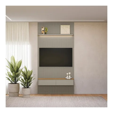 Painel Ripado Modular 1,40m Nicho Curvo Led Linea Brasil