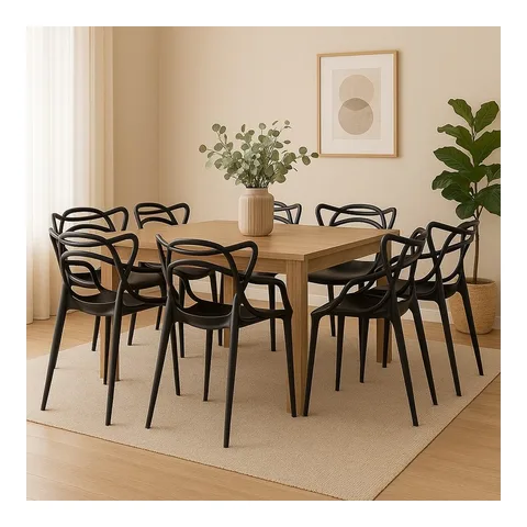 Kit 8 Cadeiras Allegra Sala de Jantar Cozinha Jardim La Mobilia Empilhável